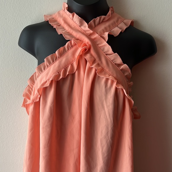 • J. Crew Peach Ruffle Top Blouse New Without Tags - Picture 3 of 10